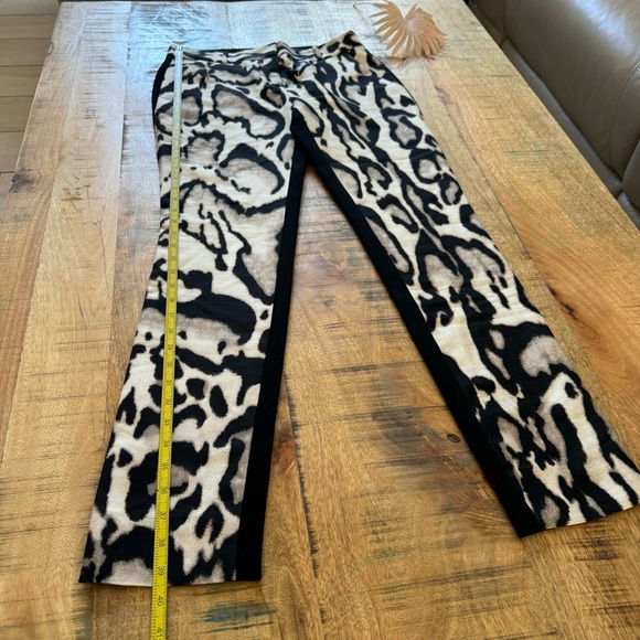 Diane Von Furstenberg Mary Mikado Wool Silk Pants Animal Print Size 6 - Picture 11 of 16